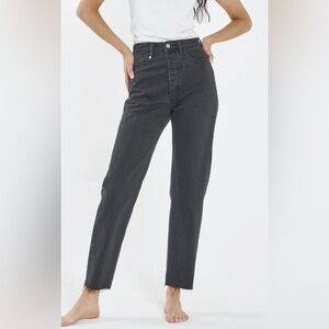 THRILLS PAIGE JEAN aged black High-Rise Straight Leg Jeans size 24 NWT NEW